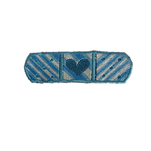 Dandy Flower Trash Clown-Core Artist Made Heart Bandaid Iron On Patch - Picture 1 of 3
